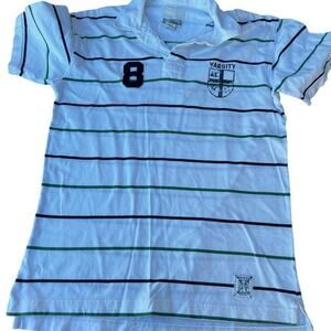 American Eagle white stripe men’s size XS short sleeve cotton Polo Shirt